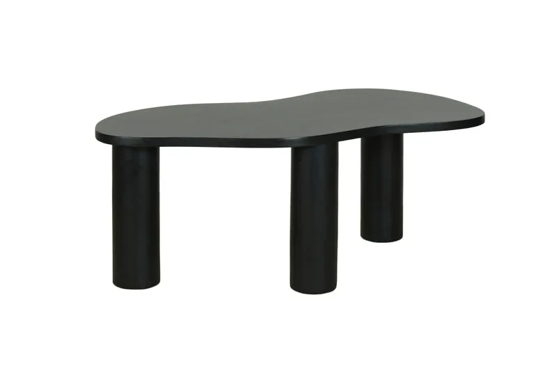 Couchtisch ETHAN / Tischplatte und Gestell in schwarz oder naturfarben (Akazie) / Wohnzimmertisch / Beistelltisch / Maße: B 110, H 45, T 55 cm