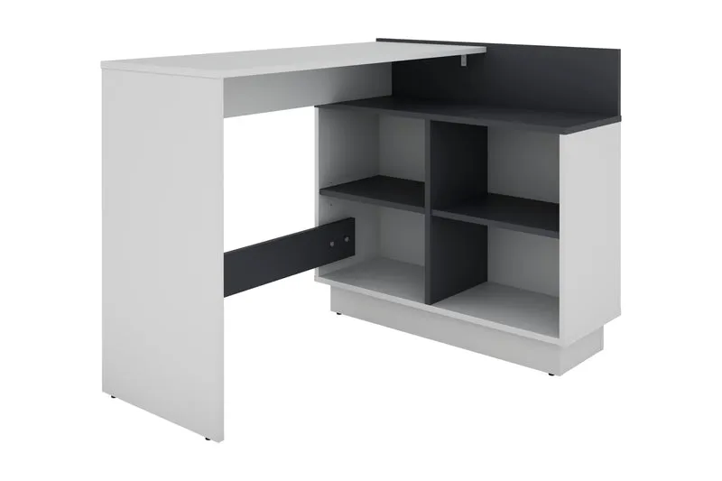 Schreibtisch BERNI / Gaming-Tisch in weiß oder Artisan Eiche (Eiche-Optik) mit graphit / Mit viel Stauraum und großer Tischplatte / Computer-Tisch / PC / Arbeits-Tisch / rechts-links montierbar / B 102, H 77,5, T 80 cm