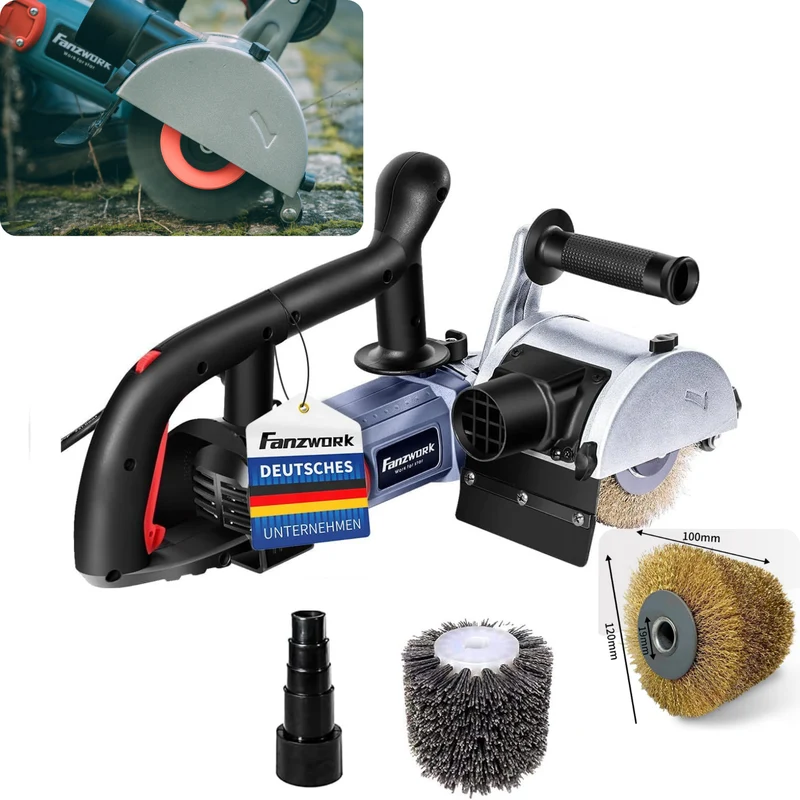 Neuwertig - 25N FANZWORK V2 1500 Watt Satiniermaschine mit Staubsaugung-Anschluss, Drehzahlregelung, Nylon & Messing Bürste FZ-7301B