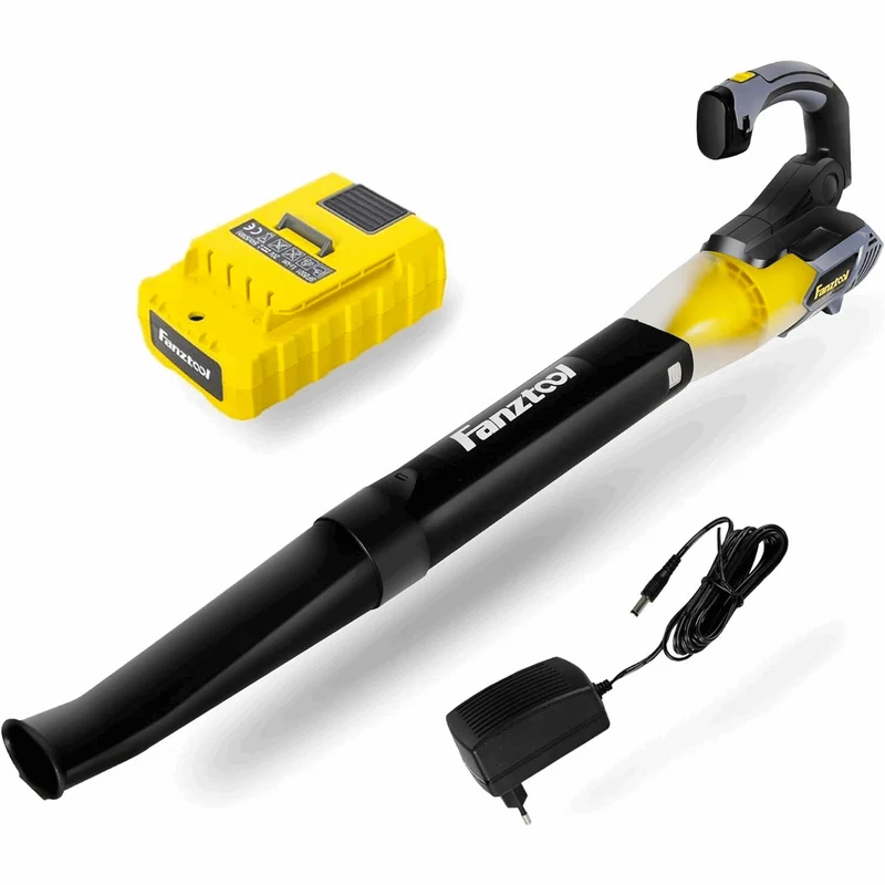 Neuwertig - FANZTOOL Axial Laubbläser mit 20V Akku und Ladegerät (Akku Laubbläser)