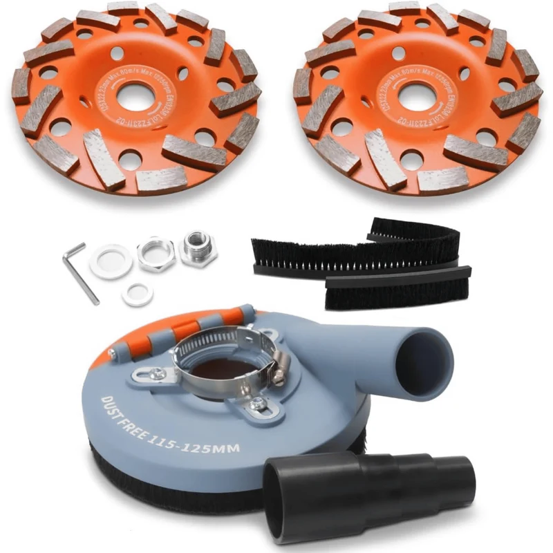 Neuwertig - #8 FANZTOOL Absaughaube für Winkelschleifer inkl. 2 x 125mm + Diamantschleiftopf Premium