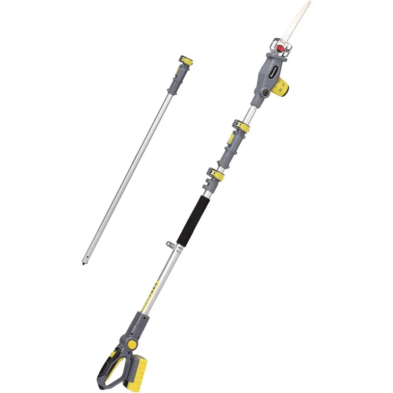 Neuwertig - FANZTOOL Blade-Tec Teleskop Akku Hochentaster säbelsäge Handsäge mit 210mm langem Hochleistungs-Sägeblatt, bis 4,7m Reichweite, 2,5 KG SUPER LEICHT DESIGN (mit 20V akku)
