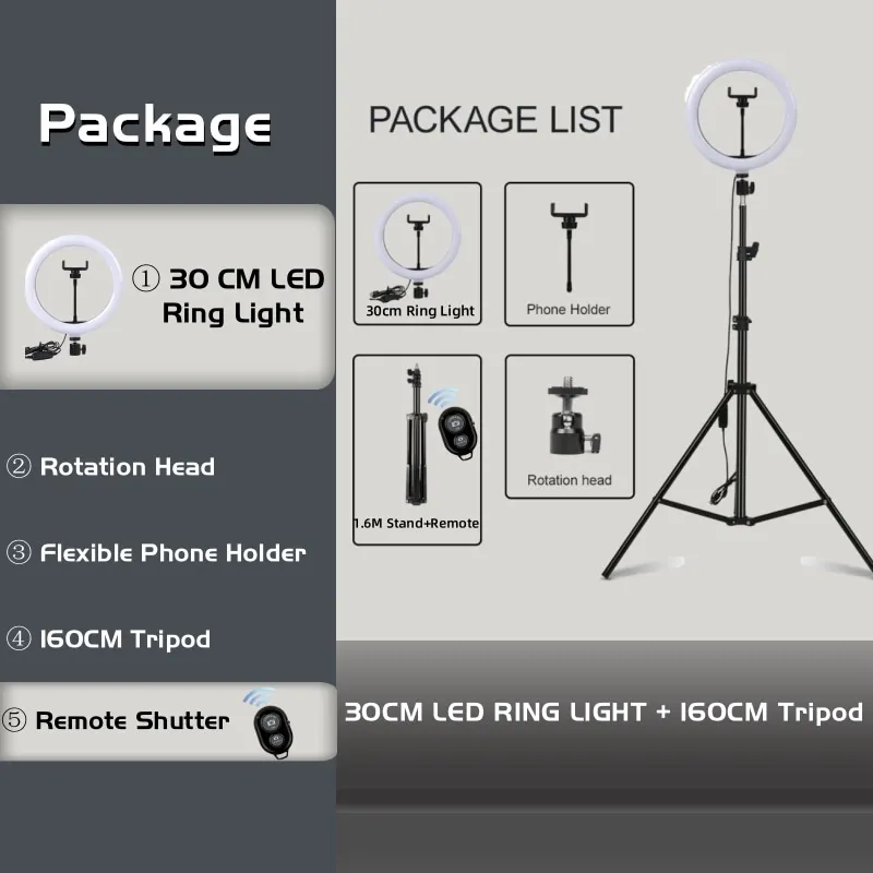 10-12 Zoll LED-Ringlicht mit Ständer