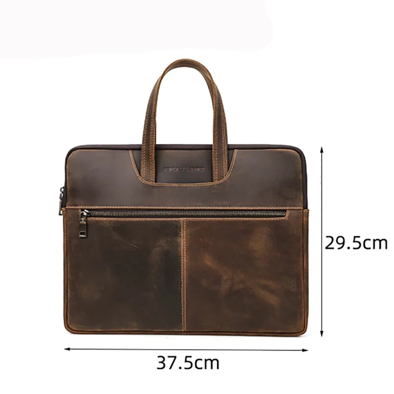 Еchtes Leder Laptop-Aktentasche für Herren