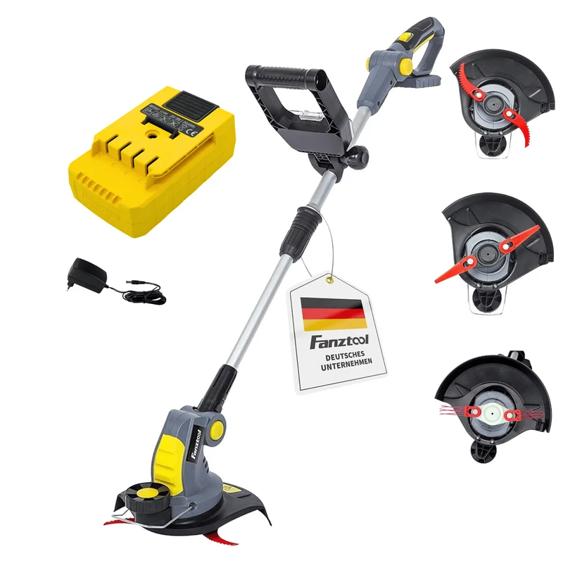 Akku Rasentrimmer 20V, inkl. 2Ah Akku & Ladegerät, Ideal für Feinschnitt und Grobschnitt