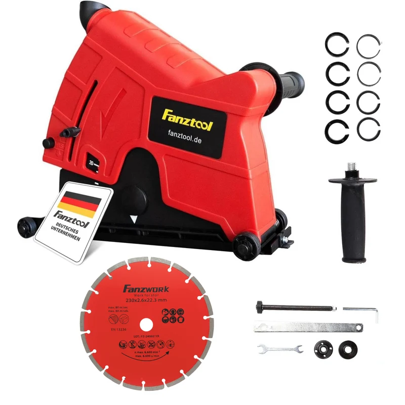FANZTOOL Universal Absaughaube für Winkelschleifer mit 230mm Trennscheiben
