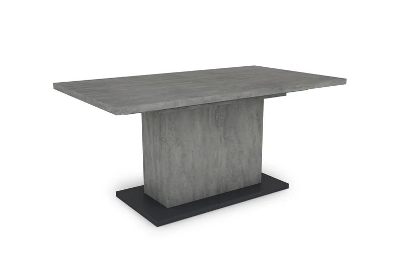 Esszimmertisch ATHEN / Light Atelier (Beton-Optik), Old Wood (Altholz-Optik) oder Artisan Eiche (Eiche-Optik) / großer Auszugstisch 160 cm bis 200 cm / Säulentisch mit Ausziehfunktion / Tisch mit Synchronauszug und Einlegeplatte / 160-200 x 90, H 75 cm