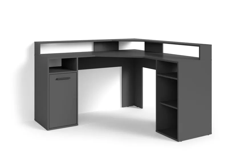 Schreibtisch FOX / Gaming-Tisch in anthrazit, weiß, Old Wood (Altholz-Optik) oder Artisan Eiche (Eiche-Optik) / Mit viel Stauraum und großer Tischplatte / Computer-Tisch / PC / Arbeits-Tisch / B 139, H 90,8, T 139 cm
