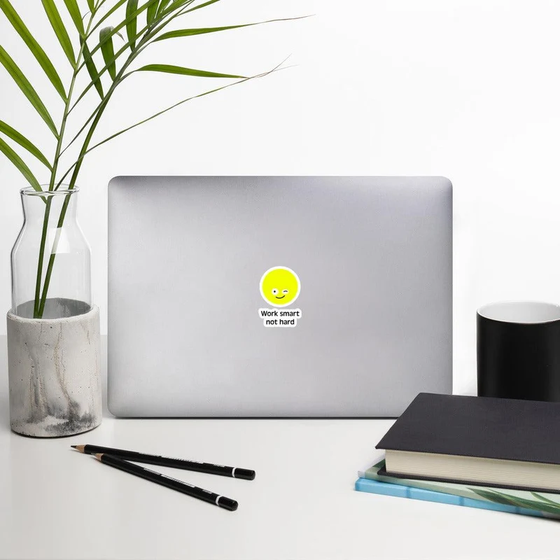 Aufkleber "Work smart not hard" Sunny Edition