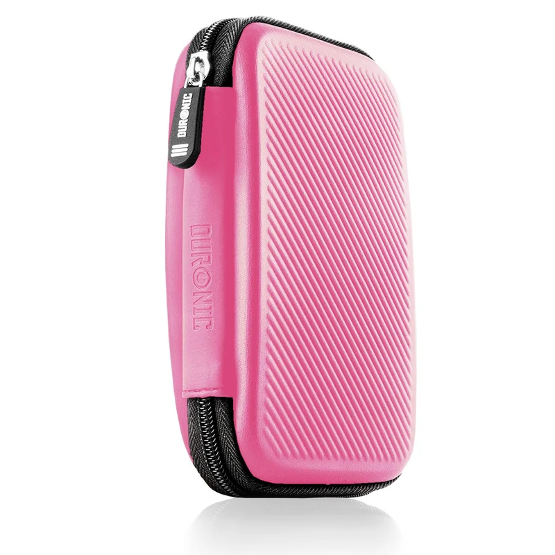 Duronic HDC2 PK Externe Festplatten Schutzhülle Pink | Stoßsichere Festplattentasche | 2,5" SSD Cover | Hardshell Tasche | Hülle für Western Digital, Toshiba, Hitachi, Seagate, Samsung und mehr
