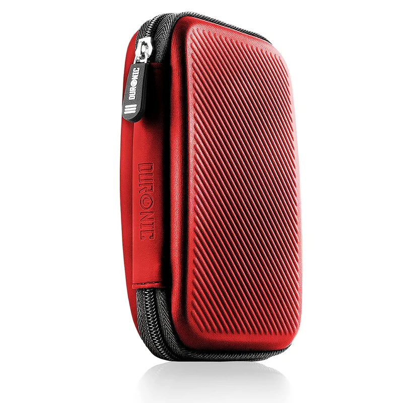 Duronic HDC2 RD Externe Festplatten Schutzhülle Rot | Stoßsichere Festplattentasche | 2,5" SSD Cover | Hardshell Tasche | Hülle für Western Digital, Toshiba, Hitachi, Seagate, Samsung und mehr