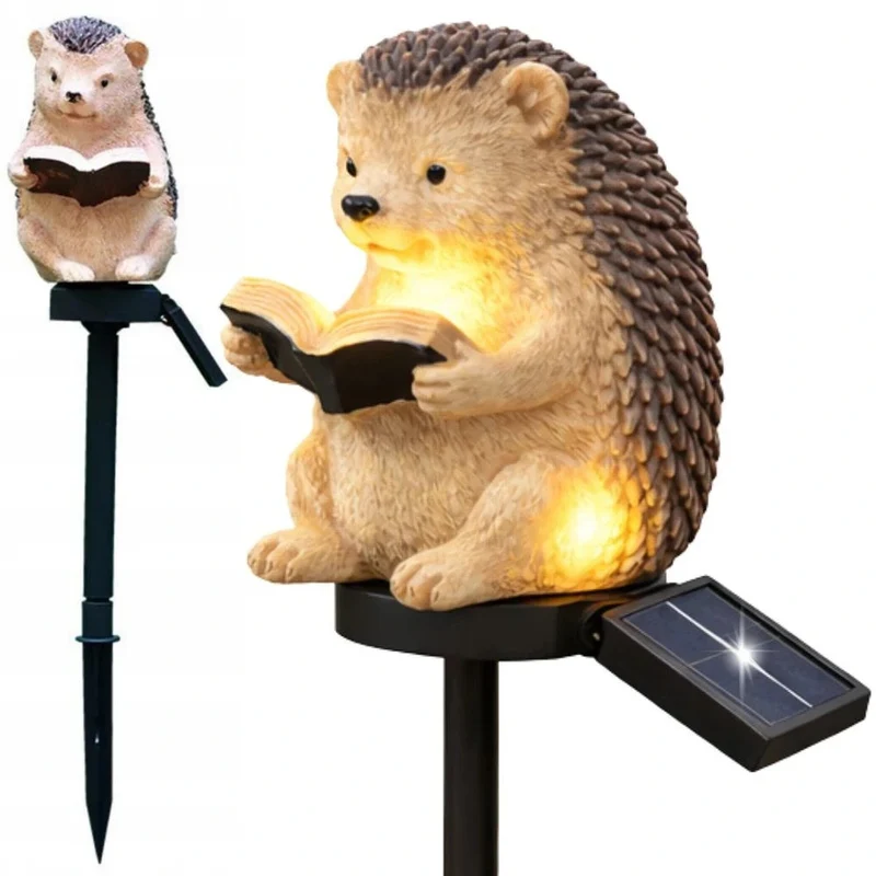 Solar Igel Gartenleuchte LED Solarleuchte Dämmerungssensor Warmweiß Deko