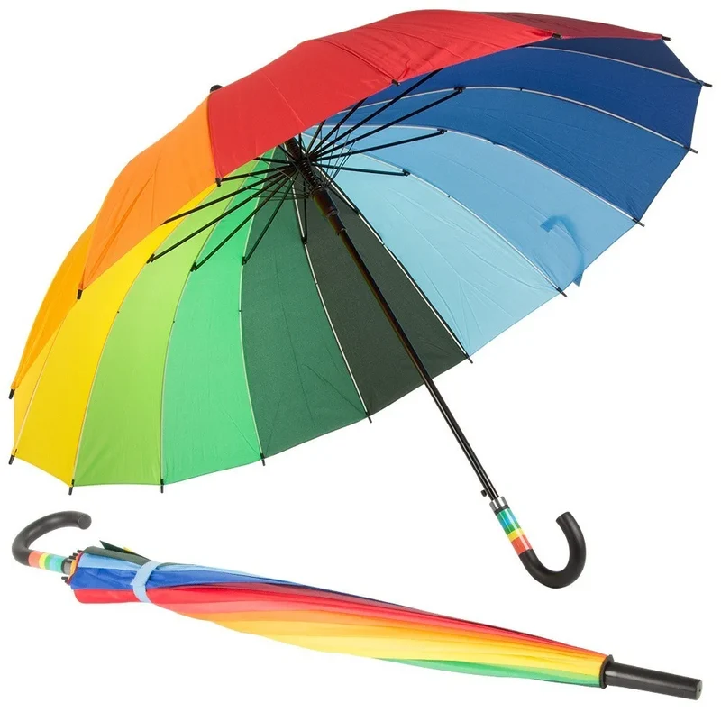 Regenbogenschirm Automatik Regenschirm XXL 115cm Windfest Bunt