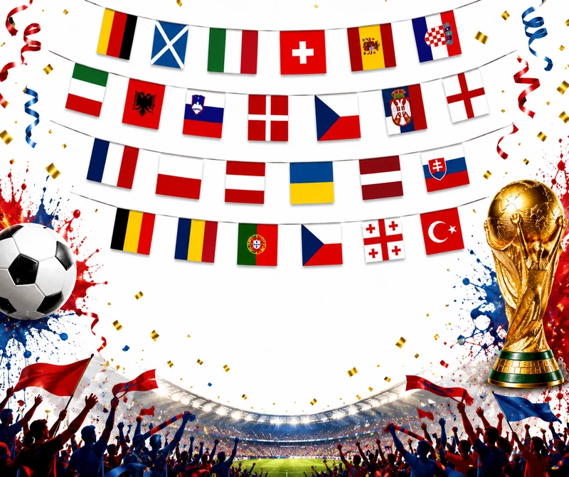 Flaggenkette Europa 24 Länder 7m Girlande Länderflaggen Party Deko EM WM