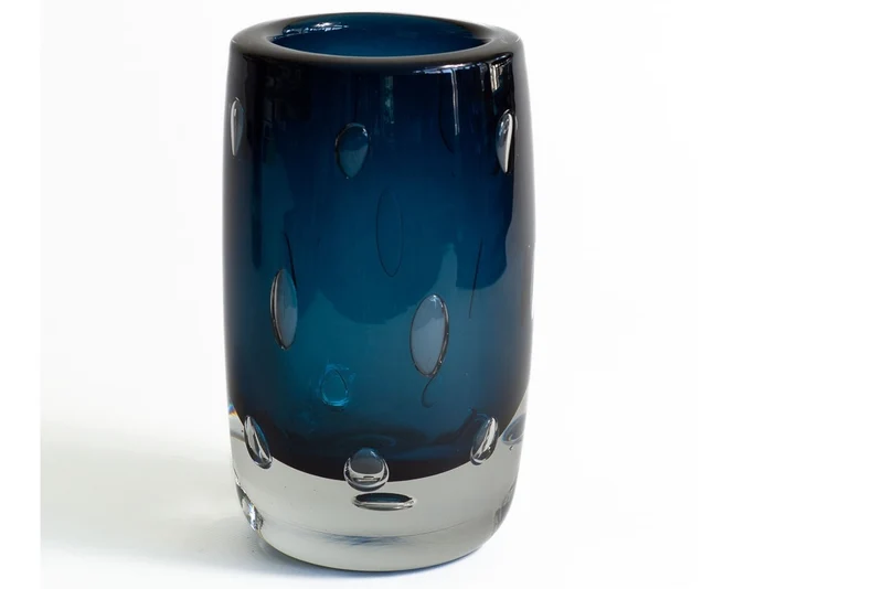 Dots Vase blau