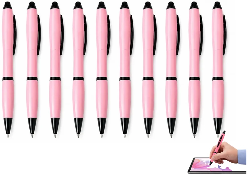 Kugelschreiber Rosa mit Clip Schreibstift Büro Schule 1/10 Stück