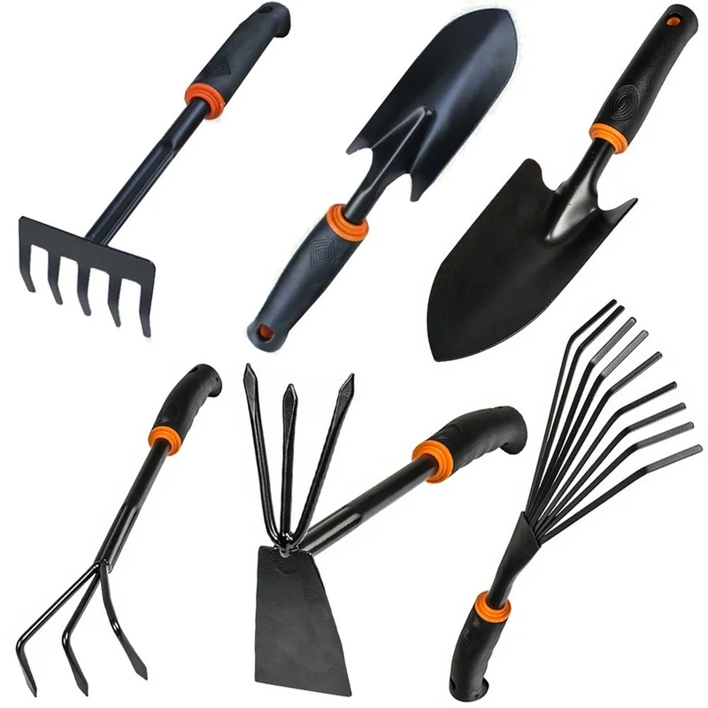 Gartengeräte Set 6tlg Gartenwerkzeug Schaufel Harke Hacke für Gartenarbeit