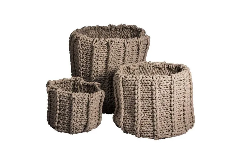 Knit Strickkorb H35 cm natur