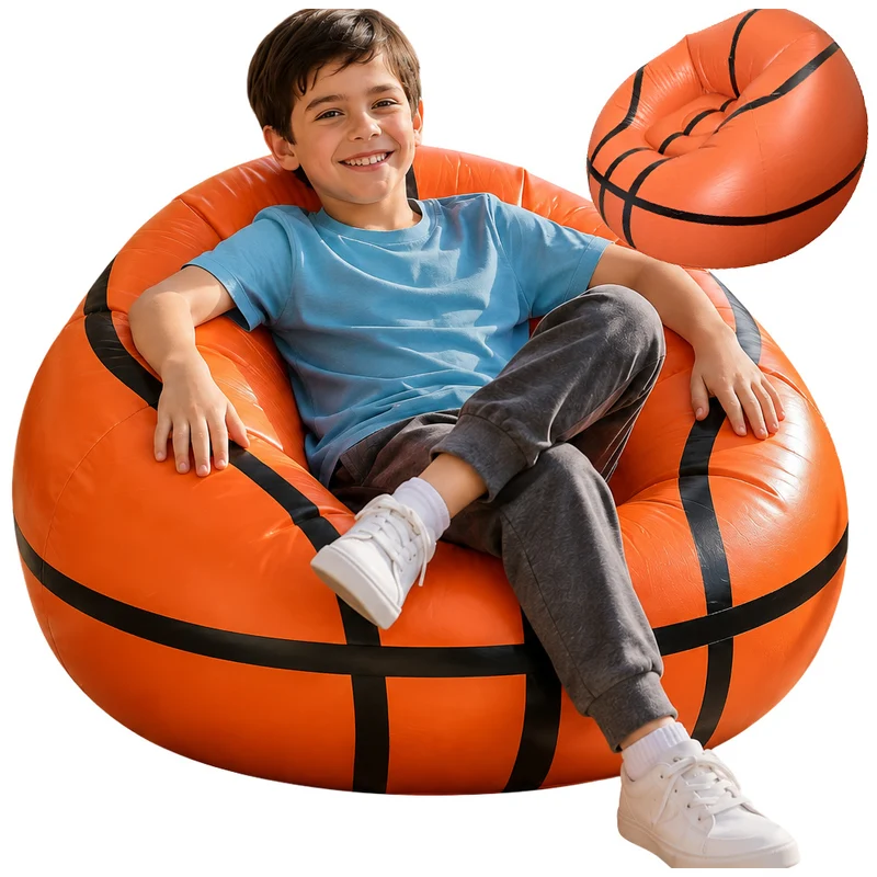 Aufblasbarer Sitzsack Velours – Bequemer Loungesessel Sitzpuff mit Pumpe
