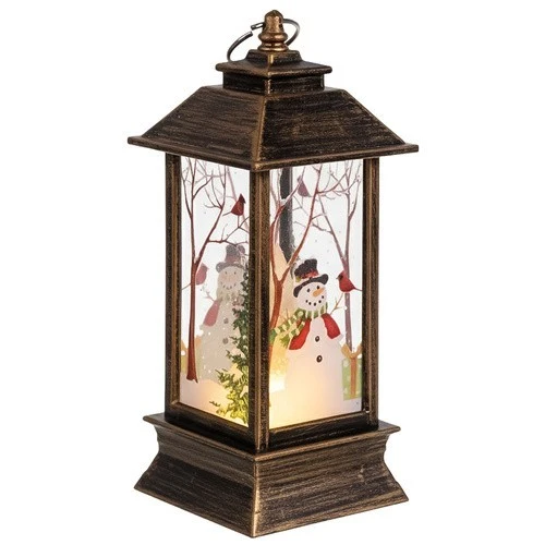 LED Weihnachtslaterne Kupfer 12,5 cm 🎄 Ruhhy 26754 Deko Schneemann Licht