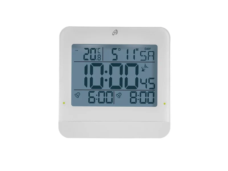 AURIOL® Digitaler Funkwecker mit LCD-Display – Automatische Zeit- & Datumeinstellung, Innentemperatur, Schlummerfunktion & Beleuchtung