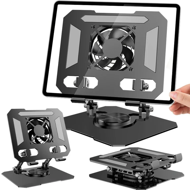 Tablet Ständer mit Lüfter 4–16 Zoll – 360° drehbarer Tablet Halter verstellbar