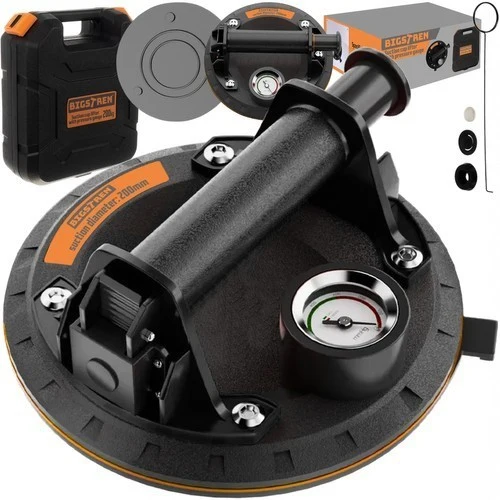 Vakuumsauger 200 kg mit Manometer und Pumpe – Saugheber für Fliesen, Glas, Spiegel und Platten