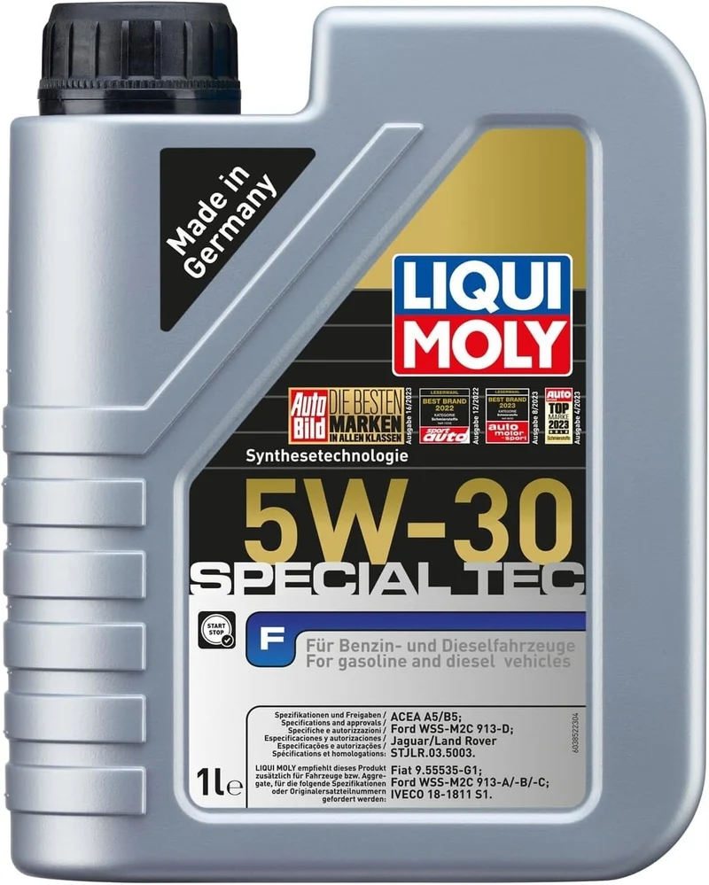LIQUI MOLY Special Tec F 5W-30 – 1L Motoröl mit Synthesetechnologie | Hohe Schmiersicherheit & Alterungsstabilität für Ford, Jaguar & Land Rover