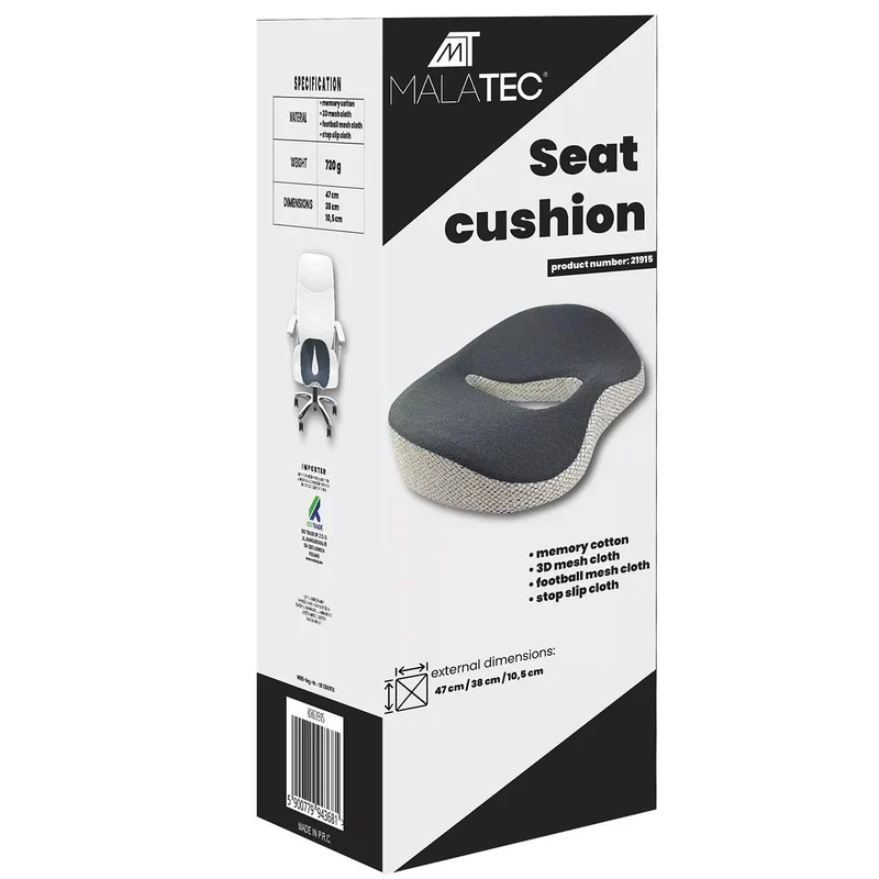 Orthopädisches Sitzkissen aus Memory Schaum – Ergonomisch mit abnehmbarem Bezug