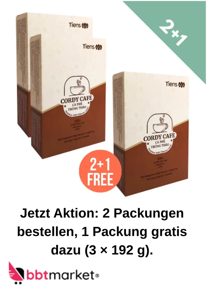 Tiens Cordycafe – Kaffee mit Cordyceps Sinensis, Goji Beere, Reishi & Ginseng Extrakt