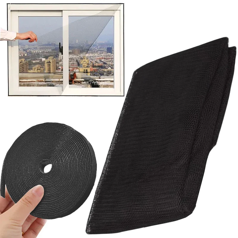 Schützen Sie Ihr Zuhause effektiv vor Mücken, Fliegen und anderen Insekten – mit dem Moskitonetz für Fenster 130x150 cm in Schwarz. Ideal für Schlafzimmer, Küche, Balkon- und Terrassentüren.