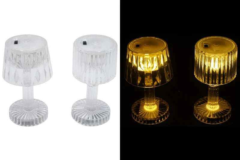LED Tischlampe im Kristall-Design–Miraval 8,5x4,5cm mit warmweißer Beleuchtung - 1 Stück – Zufälliges Design