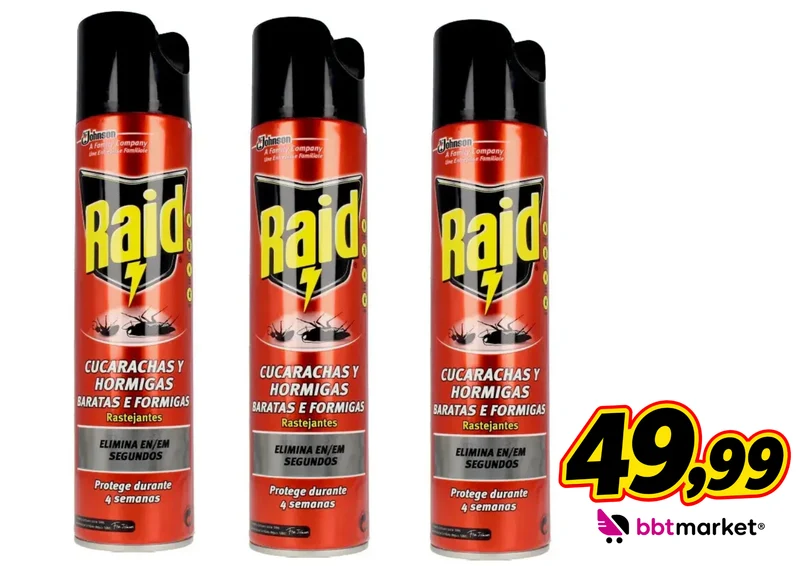 3 x Raid Insektenspray Sofortwirkung gegen kriechende Schädlinge & Ungeziefer 400ml