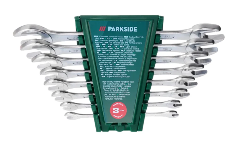 PARKSIDE Gabel- / Ring- / Gabel- Ringschlüsselsatz , 8 tilg Chrom-Vanadium-Stahl