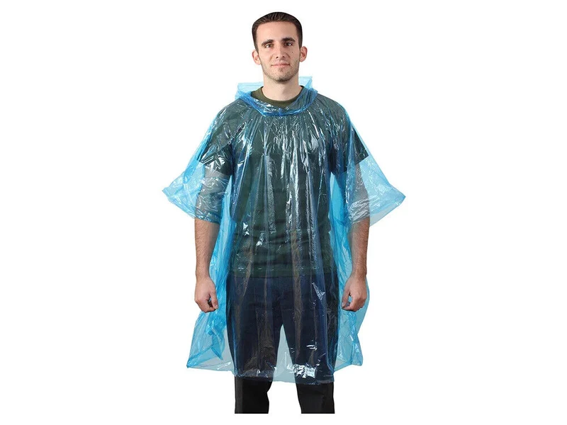Einweg Regenponcho Unisex – Regenmantel/Regencape in Mischfarben, Wasserdicht, Mit Kapuze