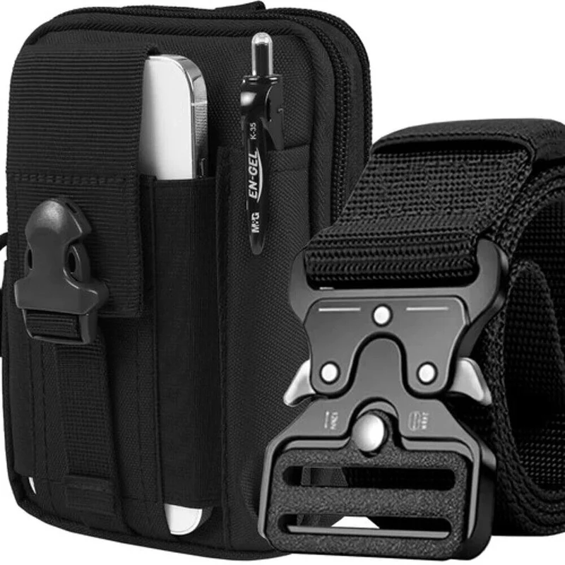Outdoor Molle Smartphone Taktische Gürteltasche + Gürtel Hüfttasche Bauchtasche V1