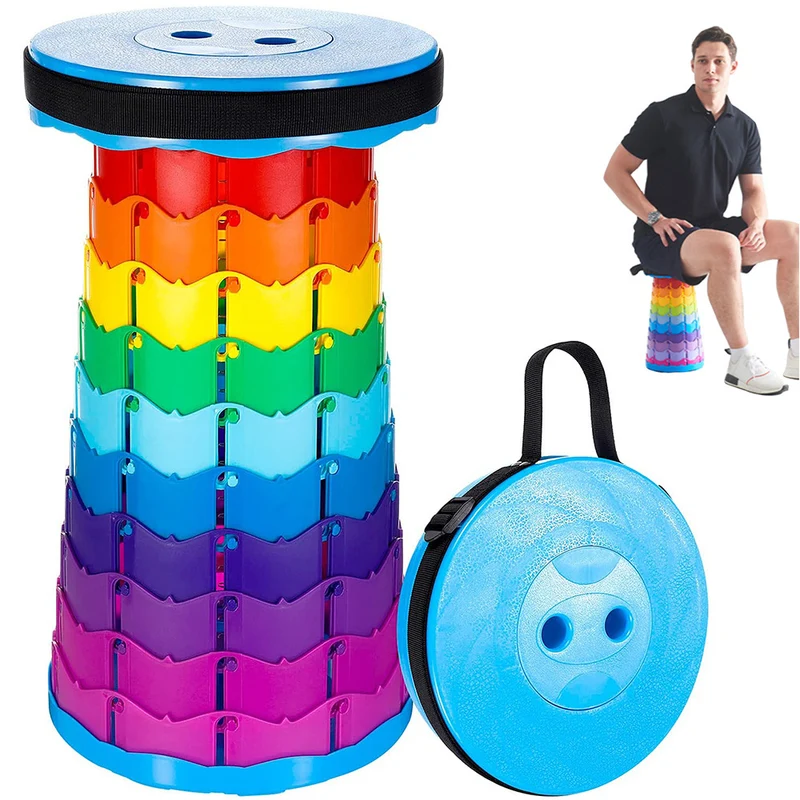 Teleskophocker Klapphocker Höhenverstellbar Tragbar Campinghocker bis 150kg