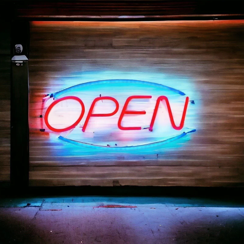 LED Open Neon Sign – USB betriebenes Warmweißes Neonlicht für Store & Bar