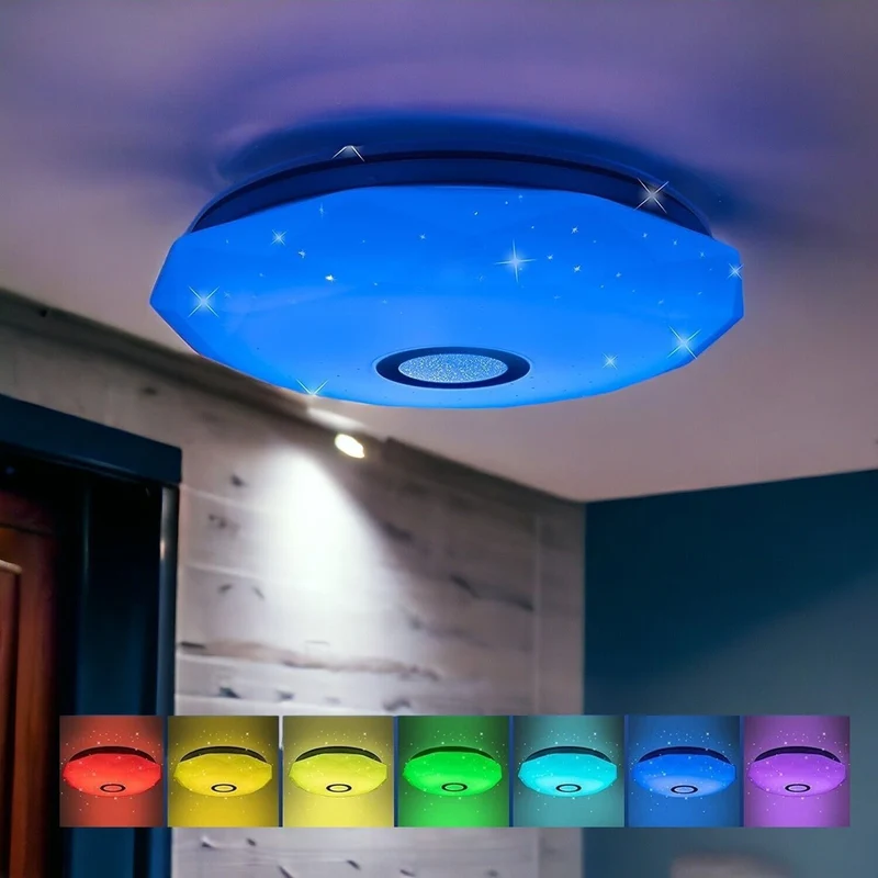LED Deckenleuchte 24W RGB Dimmbar mit Fernbedienung – Deckenlampe 34 cm für Wohnzimmer, Schlafzimmer, Kinderzimmer und Küche