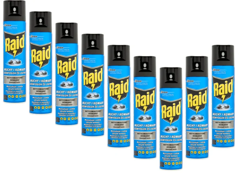 7 x Raid Insektenspray 400ml gegen Fliegen & Mücken – Sofortwirkung