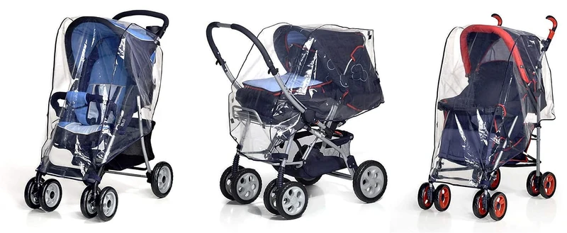 Reer RainCover Classic+ Universal-Regenschutz für Kinderwagen & Sportwagen mit Reißverschluss