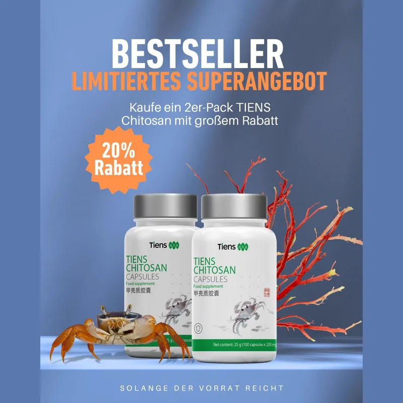 2 X Tiens Chitosan Kapseln detoxen Entgiftung gesunde Ernährung - 25 g / 100 Kapseln V